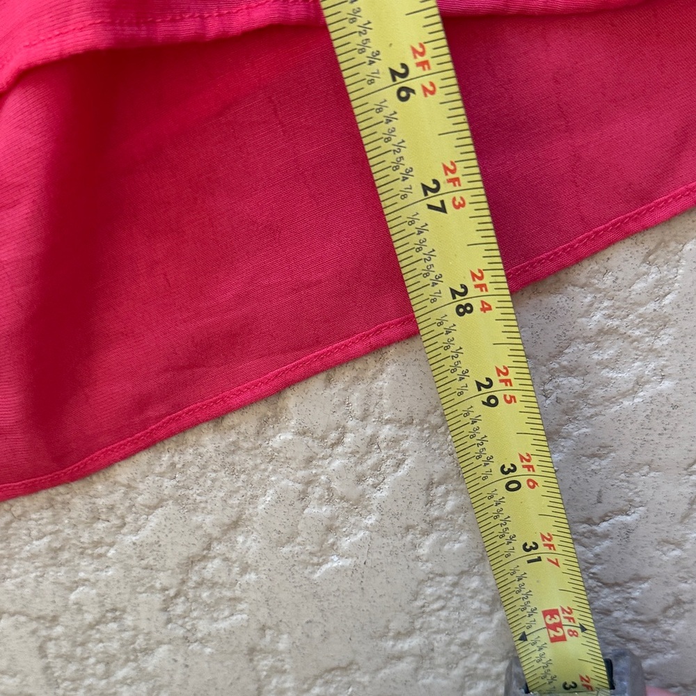 Cynthia Rowley Vibrant Red V-Neck Blouse - Picture 3 of 6